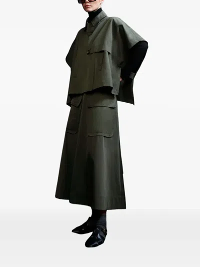 Psophia Trench-style Cape In Green