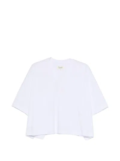 Psophia V-neck Asymmetrical T-shirt In White