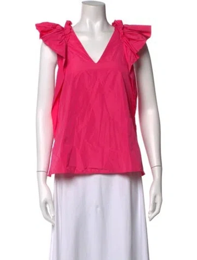 Pre-owned Psophia V-neck Sleeveless Top In Pink