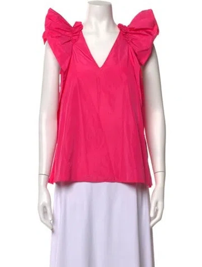 Pre-owned Psophia V-neck Sleeveless Top In Pink