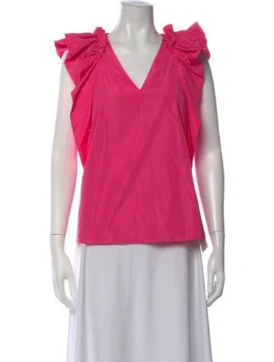 Pre-owned Psophia V-neck Sleeveless Top In Pink