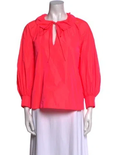 Pre-owned Psophia V-neck Three-quarter Sleeve Blouse In Pink