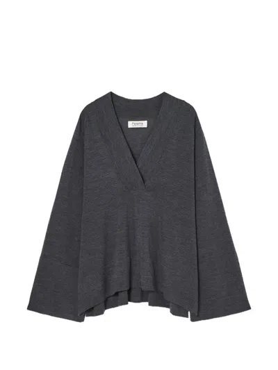 Psophia V-neck Wool Sweater In Gray