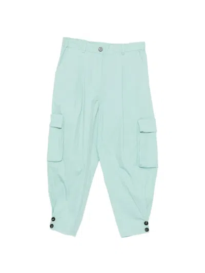 Psophia Wide-leg Cropped Trousers In Blue