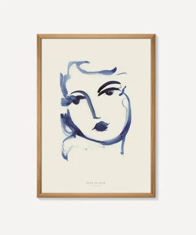 Pstr Studio Coco Schneider Dame En Blue Framed Print