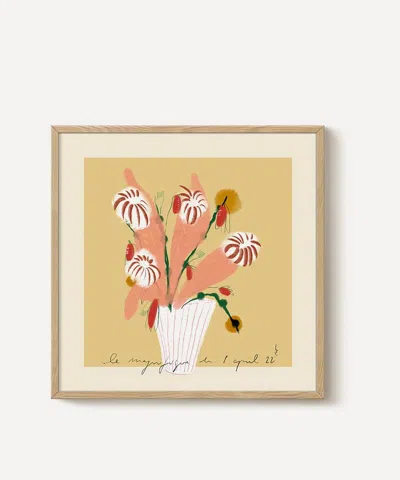Pstr Studio Das Rotes Rabbit Flowers Framed Print