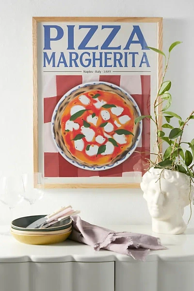 Pstr Studio Elin Pk Pizza Margherita Art Print At Urban Outfitters In Multi