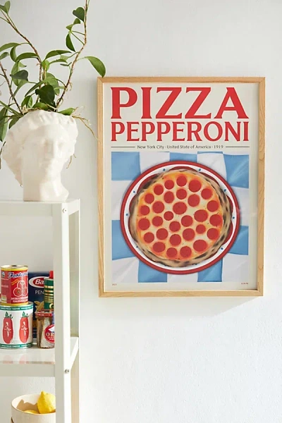 Pstr Studio Elin Pk Pizza Pepperoni Art Print At Urban Outfitters In Multi