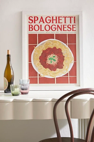 Pstr Studio Elin Pk Spaghetti Bolognese Art Print At Urban Outfitters In Red