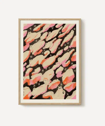 Pstr Studio Eniko Eged Flurry Cat Cloud Framed Print