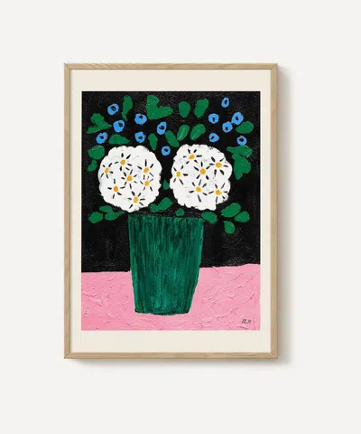 Pstr Studio Madelen M'llard Bouquet In Green Vase Framed Print