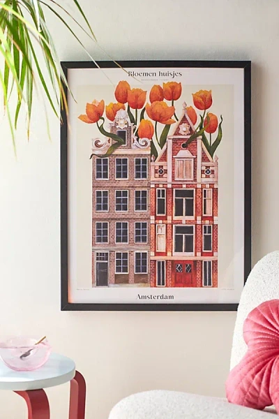 Pstr Studio Matos Bloemen Huisjes - Amsterdam Art Print At Urban Outfitters In Multi