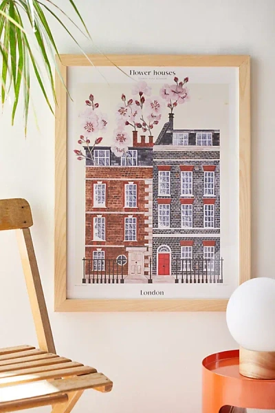 Pstr Studio Matos Flower Houses - London Art Print At Urban Outfitters In Multi