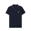 PSYCHO BUNNY - LENOX PIQUE POLO SHIRT IN NAVY BLUE B6K138B200 NVY