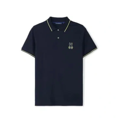 Psycho Bunny - Lenox Pique Polo Shirt In Navy Blue B6k138b200 Nvy