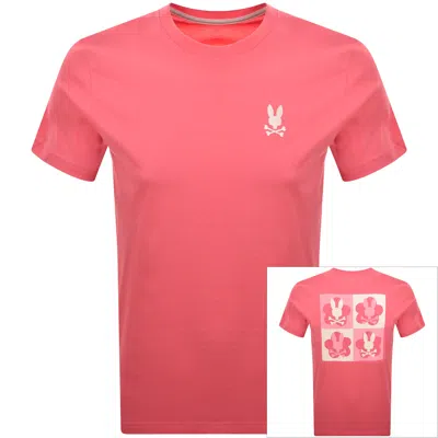 Psycho Bunny Aiden Back Graphic T Shirt Pink