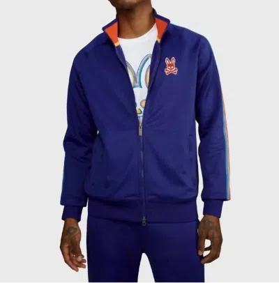 Psycho Bunny Alston Logo Track Jacket In Bold Blue