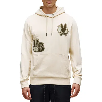 Psycho Bunny Auguste Floral Patch Hoodie In Neutral