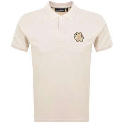 Psycho Bunny Auguste Pique Polo T Shirt Beige In Pink