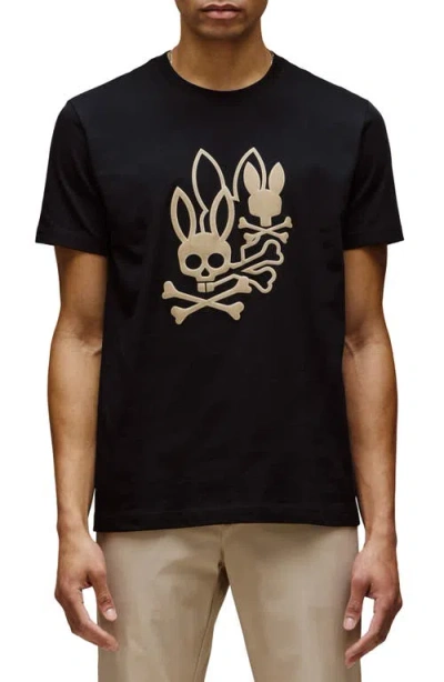 Psycho Bunny Aussie Appliqué Graphic T-shirt In Black
