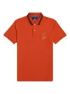 Psycho Bunny Barbon Neon Glow Polo Bonfire Orange Shirt B6k101q1pc-bnf In Orange