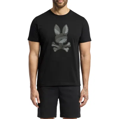 Psycho Bunny Baxter Embroidered Graphic T-shirt In Black