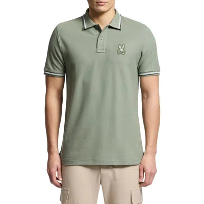 Psycho Bunny Baxter Tipped Pima Cotton Piqué Polo In Sea Spray