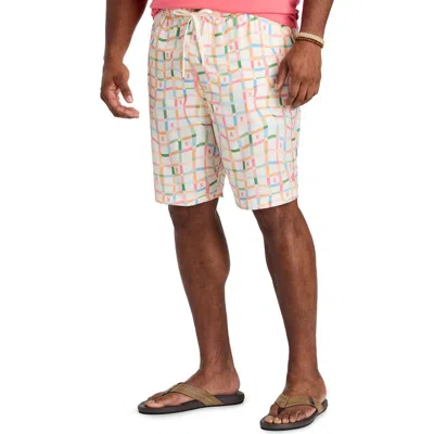 Psycho Bunny Big & Tall Atlas All Over Patterned Swim Trunks In White