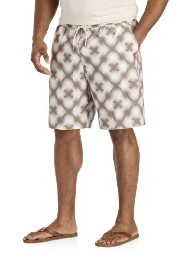 Psycho Bunny Big & Tall Baros Printed Swim Trunks In Natural Linen