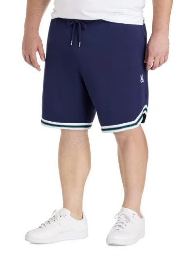 Psycho Bunny Big & Tall Basil Taped Pull-on Shorts In Blue