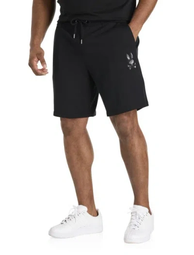 Psycho Bunny Big & Tall Baxter Embroidered French Terry Shorts In Black