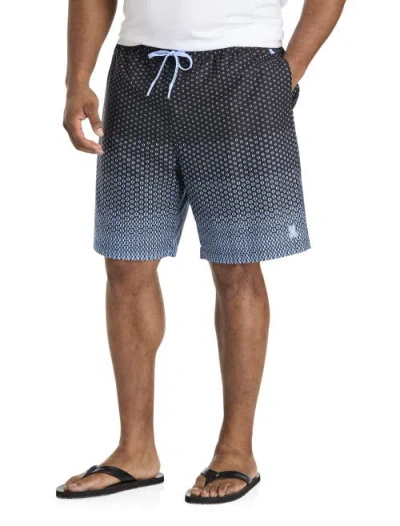 Psycho Bunny Big & Tall Bendigo Patterned Swim Trunks In Evening Blue