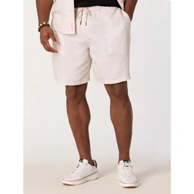 Psycho Bunny Big & Tall Brad Print Linen-blend Shorts In White