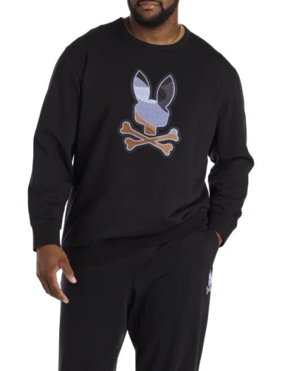 Psycho Bunny Big & Tall Dante Crewneck Sweatshirt In Black