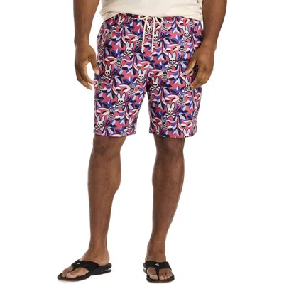 Psycho Bunny Big & Tall Florian Printed Swim Trunks In Multi
