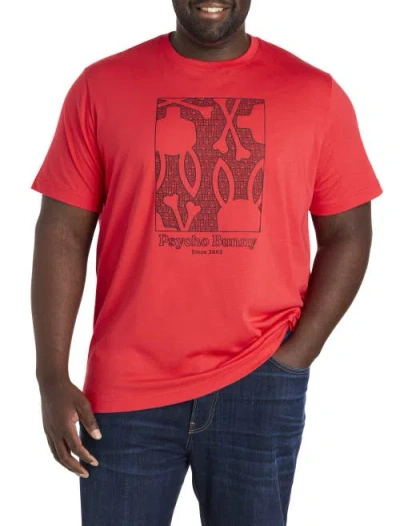 Psycho Bunny Big & Tall Glenn Graphic Tee In Red