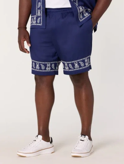 Psycho Bunny Big & Tall Luke Embroidered Shorts In Blue