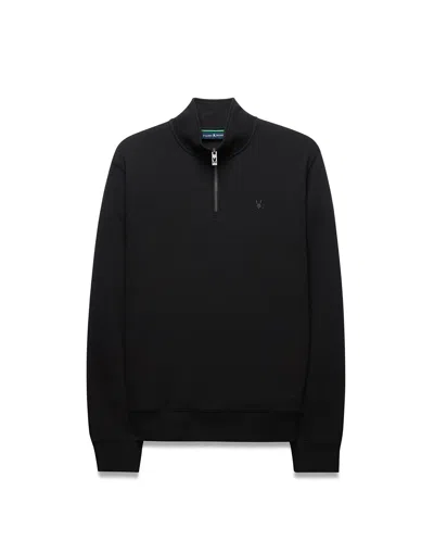 Psycho Bunny Big And Tall Marc Zip Sweatshirt In Black