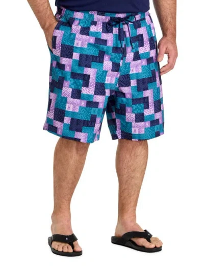 Psycho Bunny Big & Tall Olivier All Over Bunny Swim Trunks In Blue