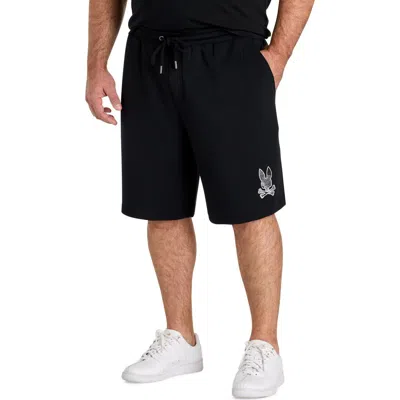 Psycho Bunny Big & Tall Olivier Pixel Bunny Shorts In Black