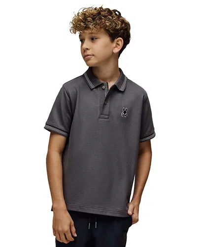 Psycho Bunny Boys' Hart Pima Cotton Pique Polo Shirt - Little Kid, Big Kid In Gray