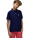 Psycho Bunny Boys' Hart Pima Cotton Pique Polo Shirt - Little Kid, Big Kid In Blue
