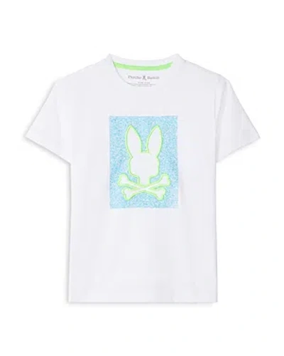 Psycho Bunny Boys' Livingston Pima Cotton Graphic Tee - Little Kid, Big Kid In White