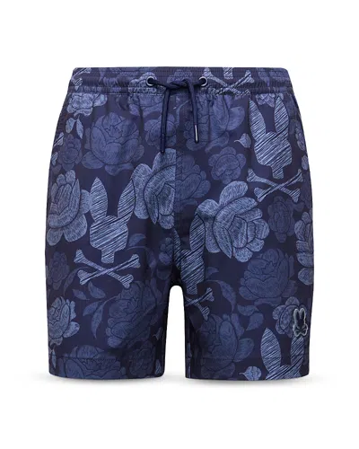 Psycho Bunny Boys' Rowen Printed Swim Trunks - Little Kid, Big Kid In Blue