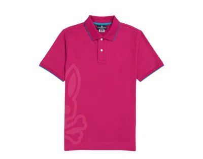 Psycho Bunny Chatham Side Bunny Polo Wild Berry Men's Shirt B6k976u1pc-wlb In Pink