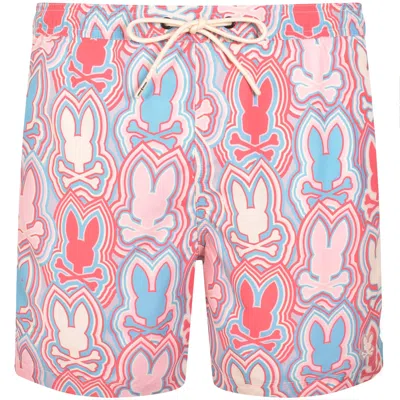 Psycho Bunny Chuck Lightweight Swim Shorts Pink In Multi