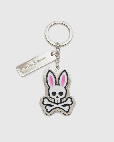 Psycho Bunny Classic Bunny Keychain In 100 White