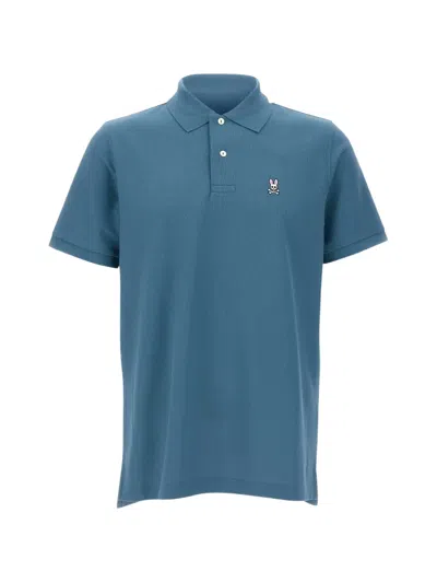 Psycho Bunny Classic Logo-embroidered Polo Shirt In Blue
