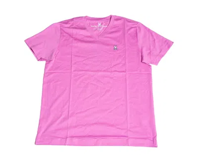 Psycho Bunny Classic V-neck Plum Ice Purple Tee Shirt B6u100q1pc-pli In Pink