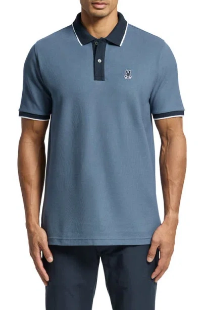 Psycho Bunny Copper Short Sleeve Pique Polo Shirt In Vintage Indigo